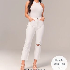 Curve Love Ultra High Rise Ankle Straight Jeans A&F Vintage